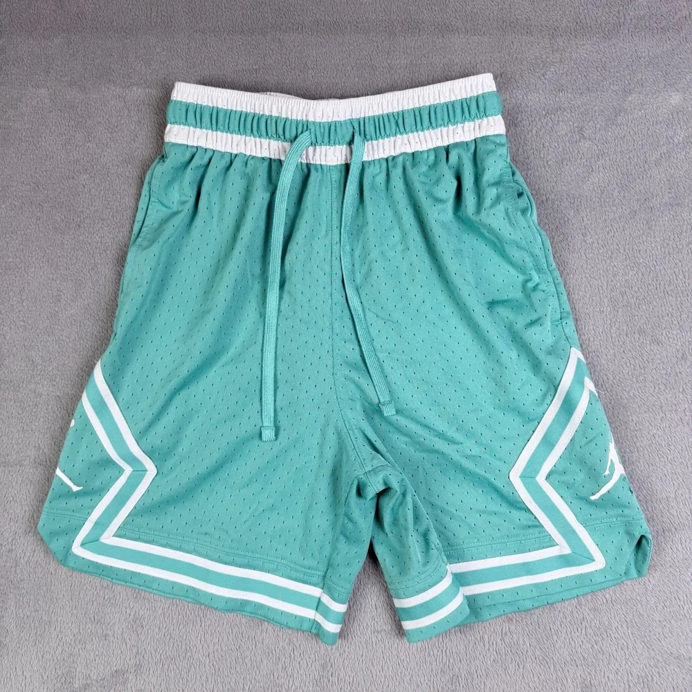 Jordan Dri-FIT Diamond Mesh Basketball Shorts Teal White HF9910-392 Mens XS